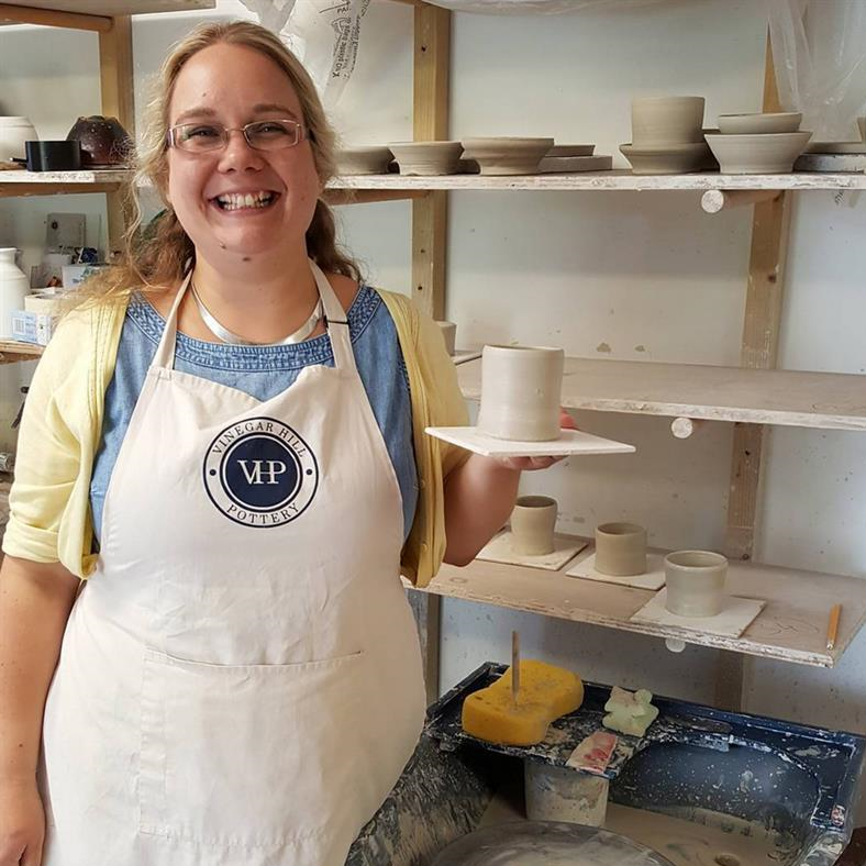 Pottery course pots ready for collection